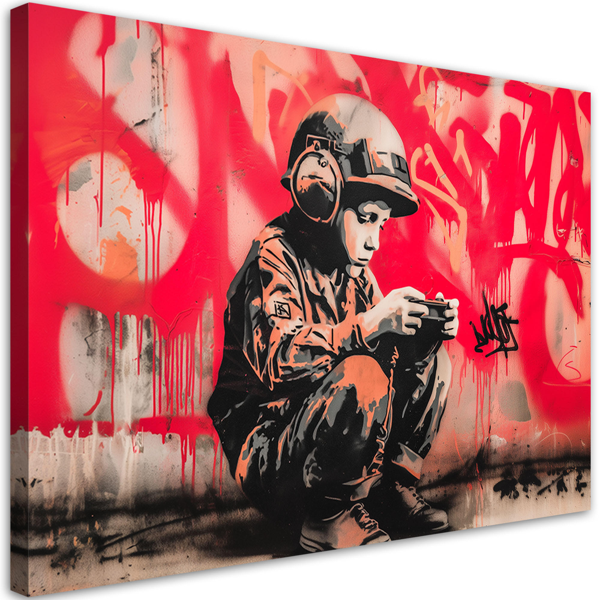 LEINWANDBILD Menschen & Charaktere 100x70cm - Rot, Textil (100/70cm) - Feeby