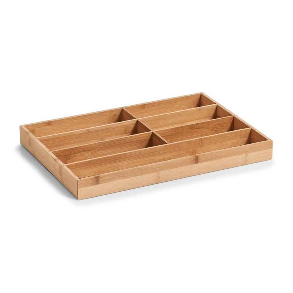 BESTECKBEHÄLTER Schubladenminen - 7 Fächer 31/44/4 cm - Braun, Naturmaterialien (44/4/31cm) - ZELLER