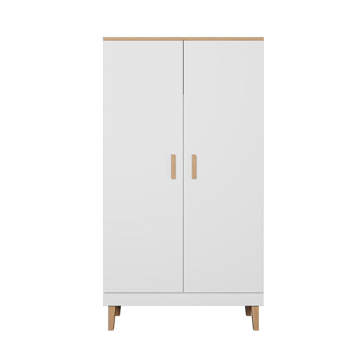 SCHRANK 2 Türen Denver Weiß - Weiß, Holzwerkstoff (55/184/100cm) - Petits-meubles