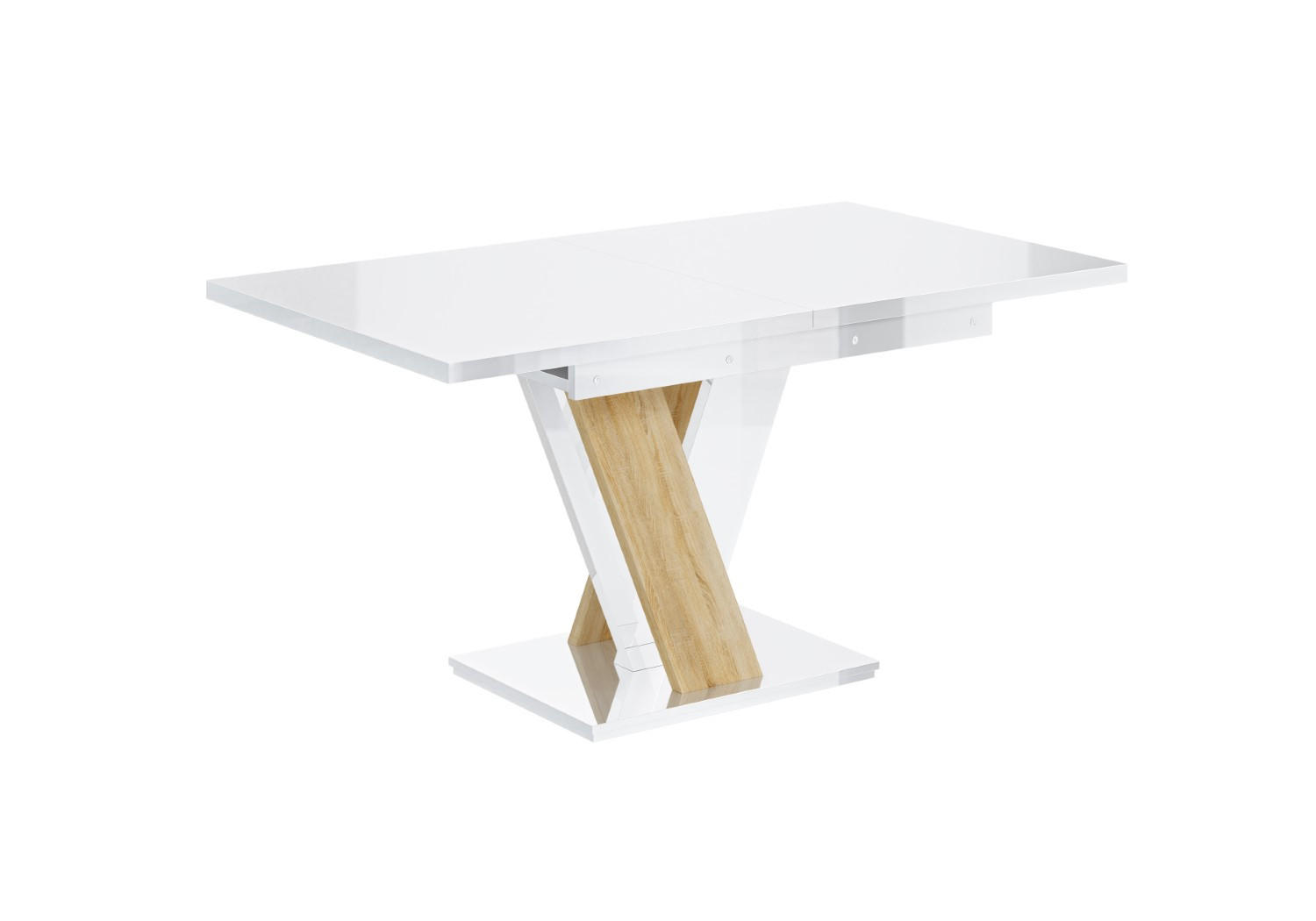 ESSTISCH ausziehbar 120 -160x80x75 cm - Hochglanz Weiß / Sonoma - ASIV - Eichefarben, Holzwerkstoff (120/80/75cm) - ALTDECOR