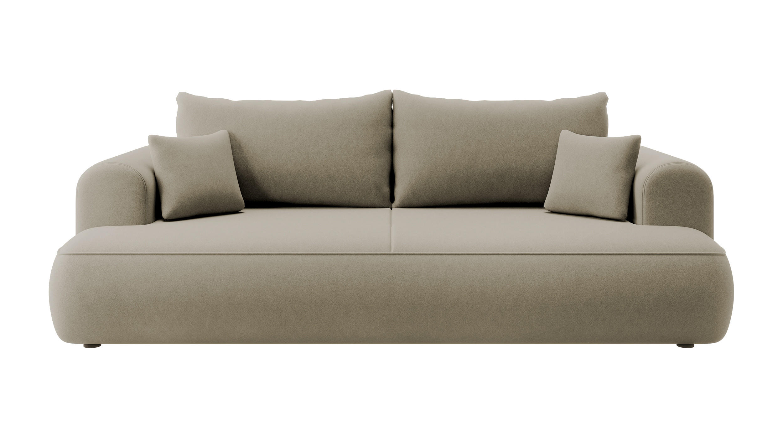 SCHLAFSOFA Ovo Beige Velours - Sandfarben, Textil (250/99/110cm) - Selsey