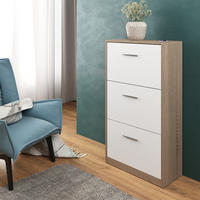 SCHUHKIPPER Gizmo Weiß/Sonoma 59 x 105 cm - Weiß/Sonoma Eiche, Holzwerkstoff (59/105/22cm) - Vicco