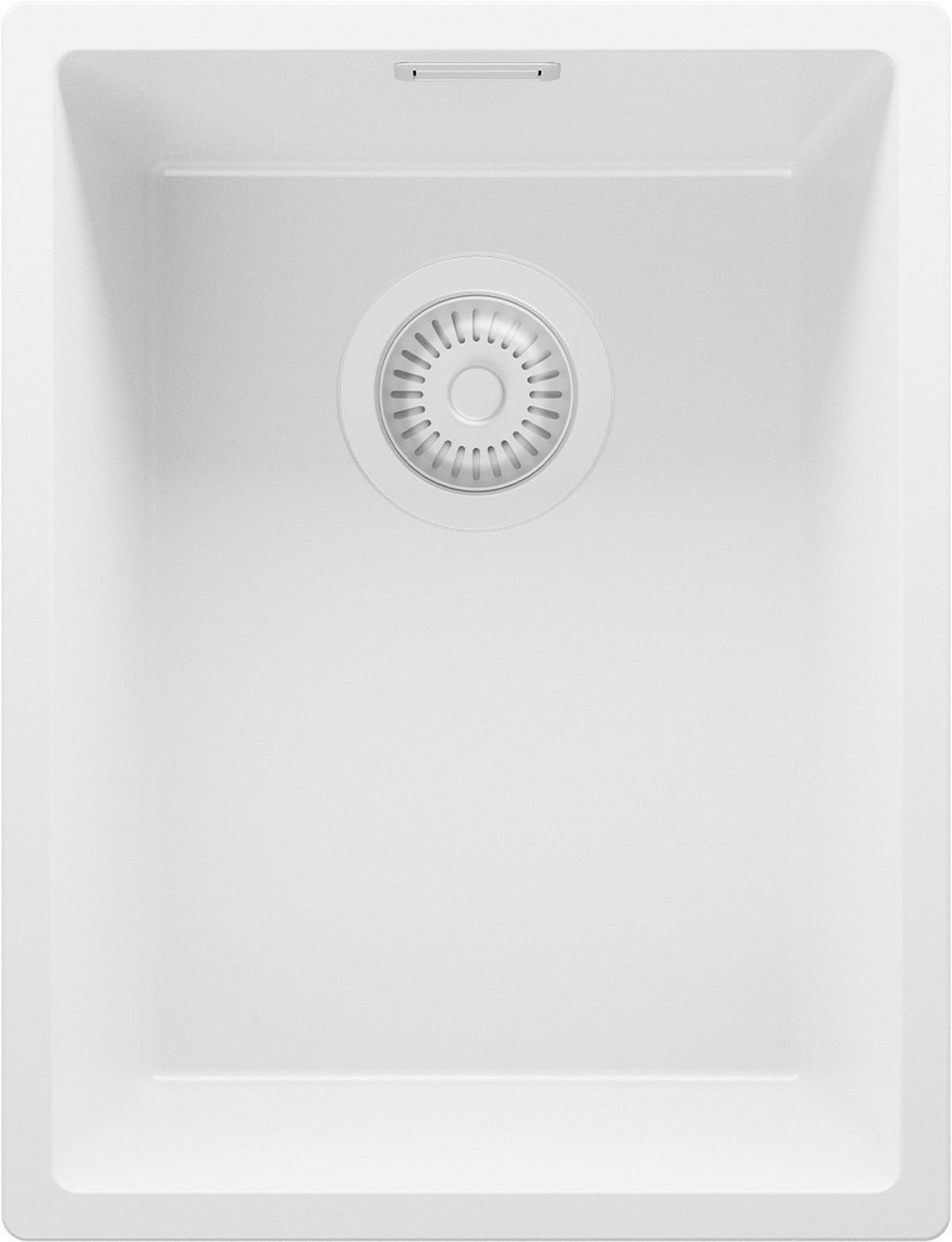 UNTERBAUSPÜLE GRANIT London, 2-er set Alles Weiß 36/47 cm 1 Becken + Ablauf-Set ab 40er Unterschrank - Weiß, Kunststoff (36/20/47cm) - Primagran