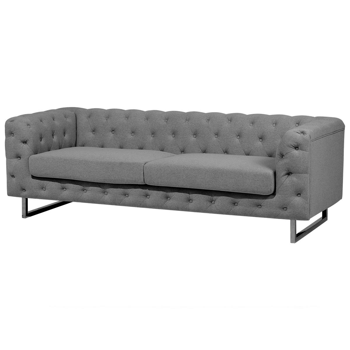 5-SITZER SOFA SET Polsterbezug Hellgrau Vissland - Grau, Textil (215/71/87cm) - Beliani