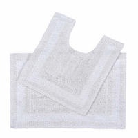 BADGARNITUR 2-tlg. Badematte & WC-Vorleger, 100% Baumwolle - Weiß, Textil (80/50cm) - Homescapes