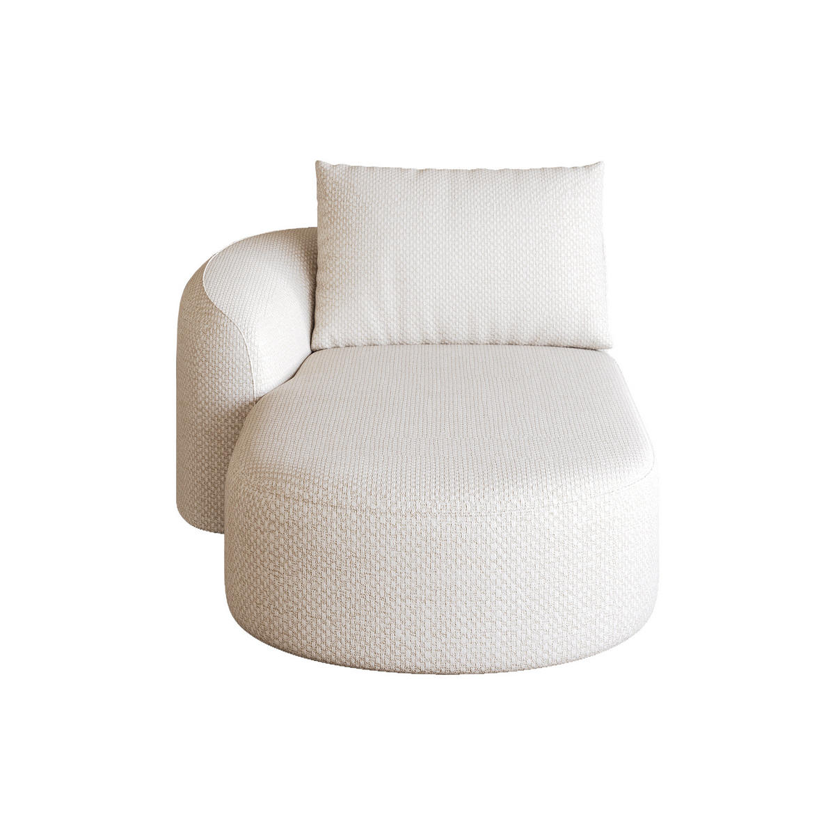 RÉCAMIERE DE-34711 linke Chaiselongue Weiß - Weiß, Textil (106/85/168cm) - ComfortXL