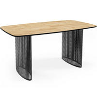 ESSTISCH Cavaro rechteckig oval ausziehbar, Braun 180-256/90/76 cm - Eichefarben/Schwarz, Holzwerkstoff/Metall (90/256/76cm) - WFL GROUP