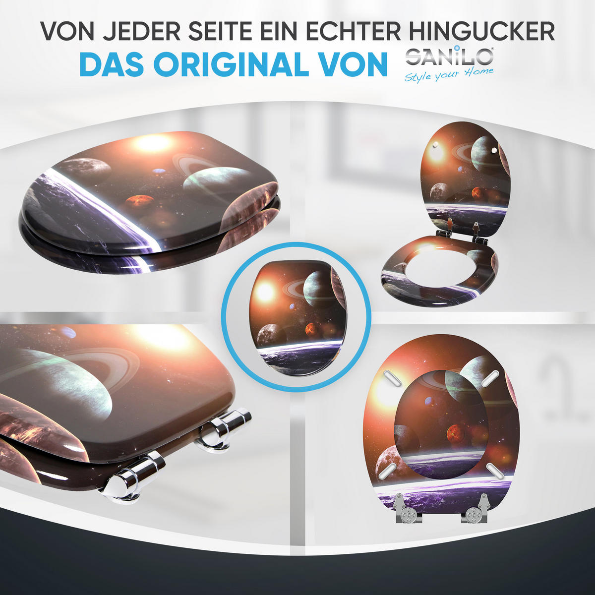 WC-SITZ mit Absenkautomatik Planeten - Multicolor, Holzwerkstoff (38/6/47cm) - Sanilo