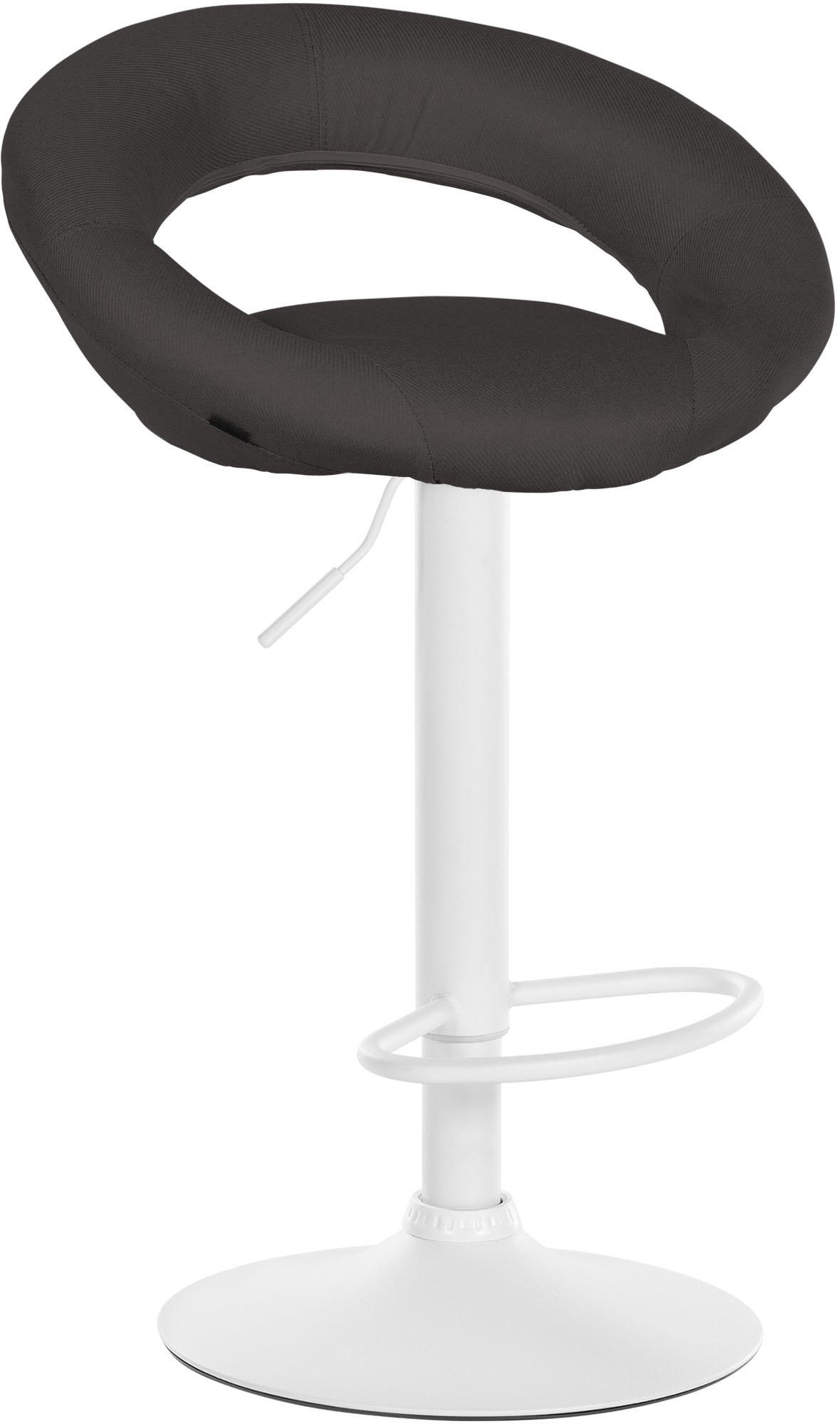 BARHOCKER Stoff dunkelgrau - Dunkelgrau/Weiß, Textil/Metall (52/77/47cm) - CLP