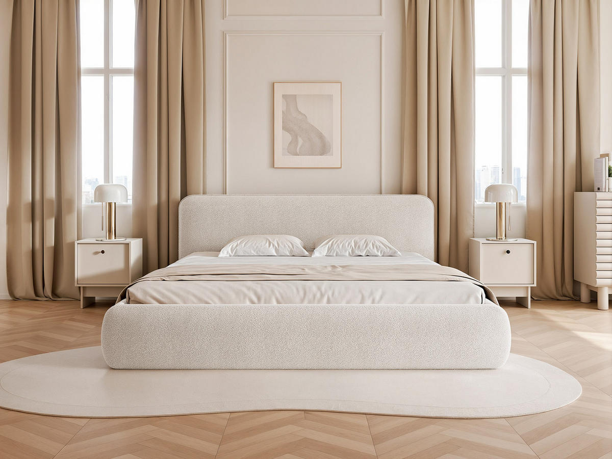 POLSTERBETT Herat 180x200 cm, Weiß - Weiß, Textil (200/180cm) - Fedve