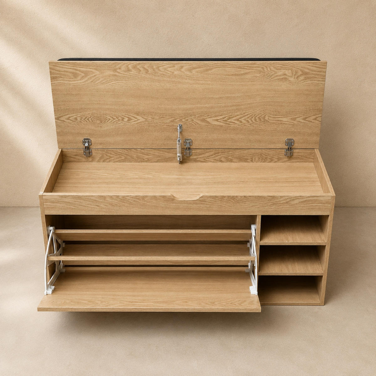 SCHUHSCHRANK mit Sitzfläche Gradia 100/34/53 cm - Braun, Holzwerkstoff (34/53/100cm) - BOXIMO