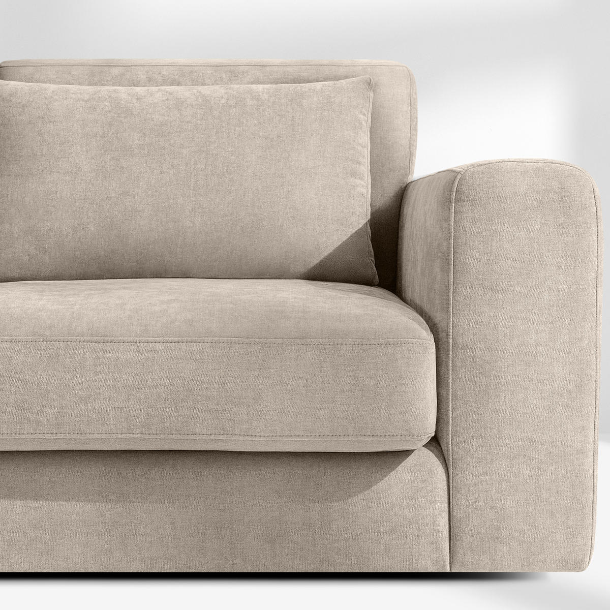 ECKSOFA links VERUS - Creme, Holz/Holzwerkstoff (297/248cm) - KONSIMO®