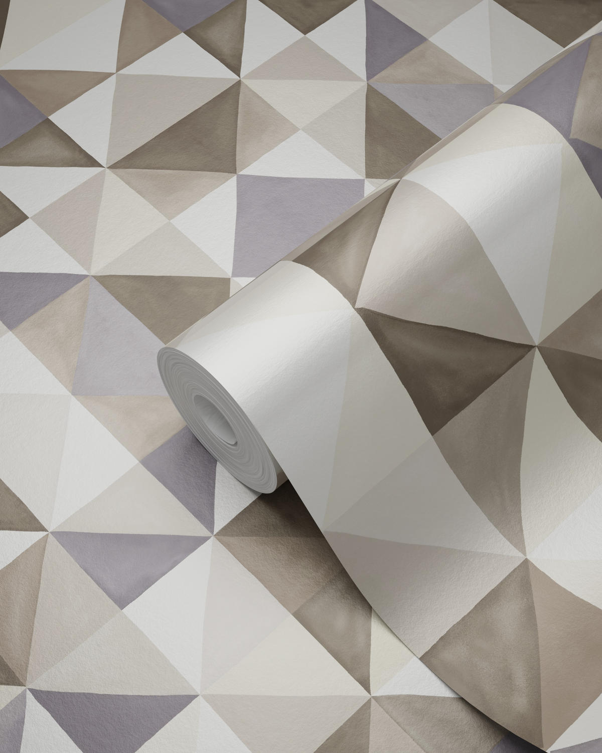 TAPETE kubistisches Muster 53 cm x 10.05 m - Braun, Papier (53/1000cm) - Origin Wallcoverings