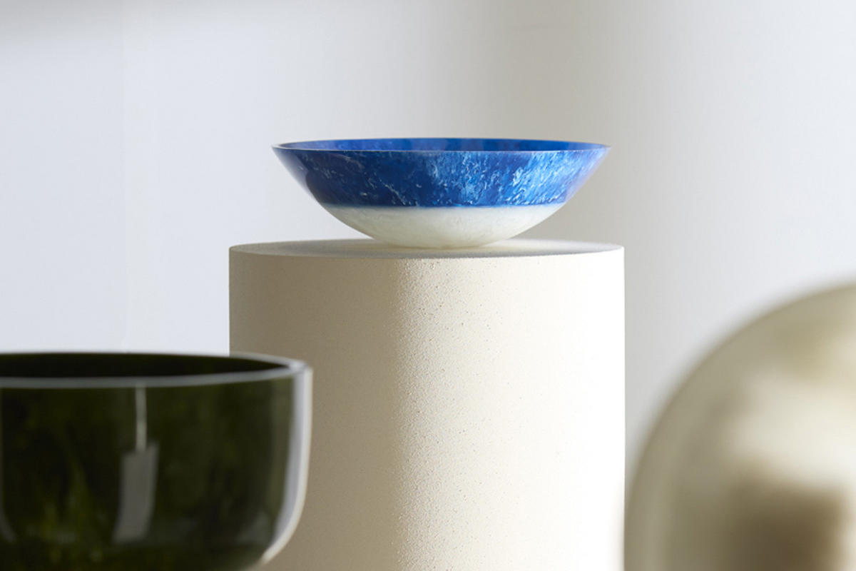 DEKOSCHALE BINANGA Ø26x7,5 cm, Kunststoff, Blau - Blau, Kunststoff (26/7.5cm) - Light & Living