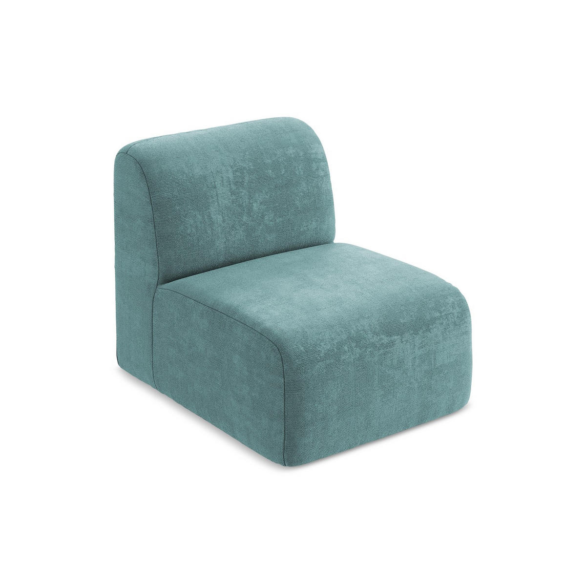SOFAELEMENT Chenille Stoff Blau - Blaugrau/Schwarz, Holzwerkstoff/Kunststoff (70/75/94cm) - LaMiaSofa