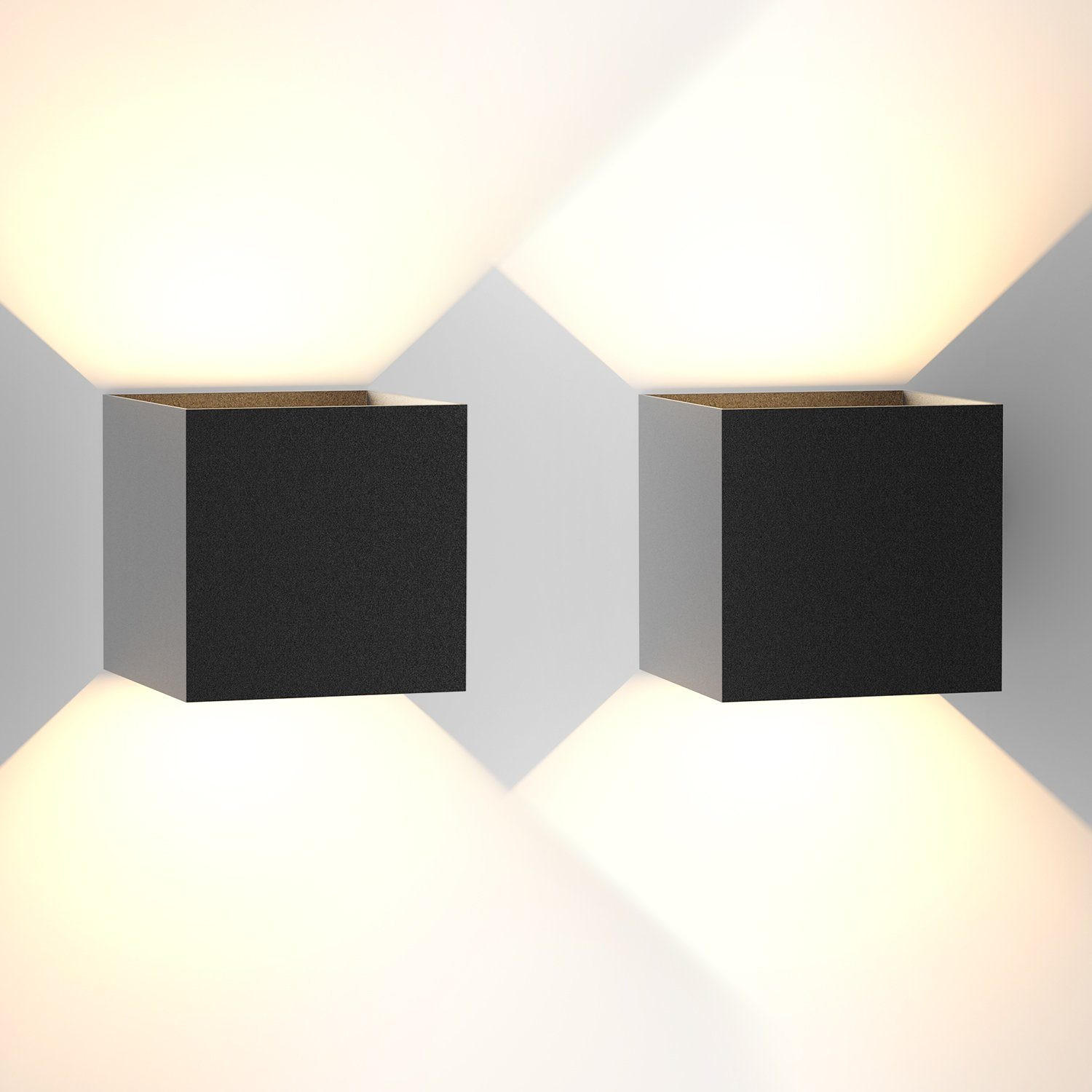 LED WANDLEUCHTE Herz 2er-Set - Schwarz, Metall (10/10/10cm) - Nettlife