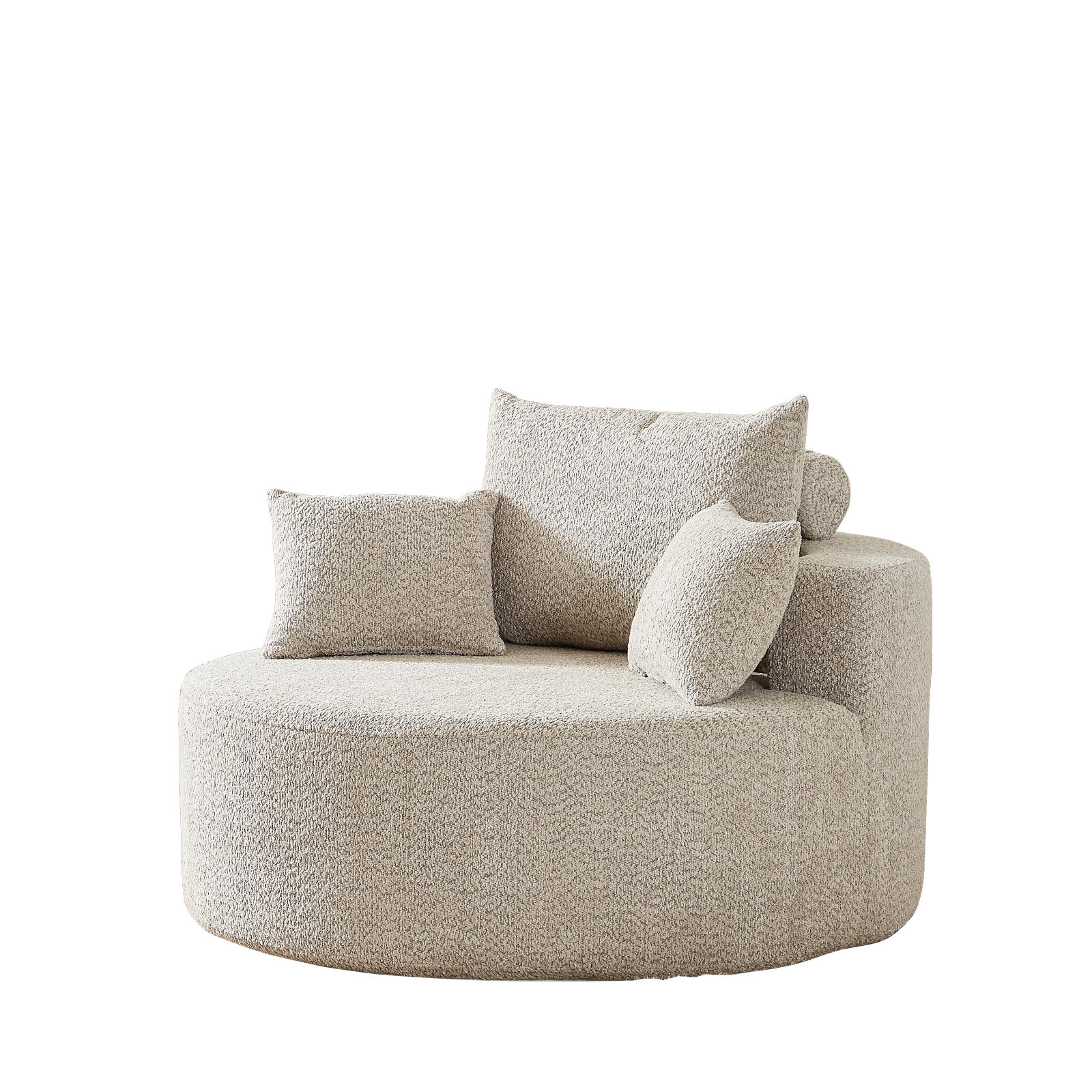 STOFFSOFA Chenille Khaki, Polstersessel mit Rückenkissen, Kuschelsessel - Braun, Textil (127/82/127cm) - PARAFTA HOME