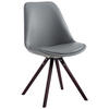 STUHL Lederlook grau - Grau/Cappuccino, Holz/Textil (48/84/56cm) - CLP