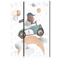 PARAVENT Akustik 3-tlg 135x172 cm Teddyb r im Auto - Multicolor, Holz/Textil (135/172/3cm) - Muralo