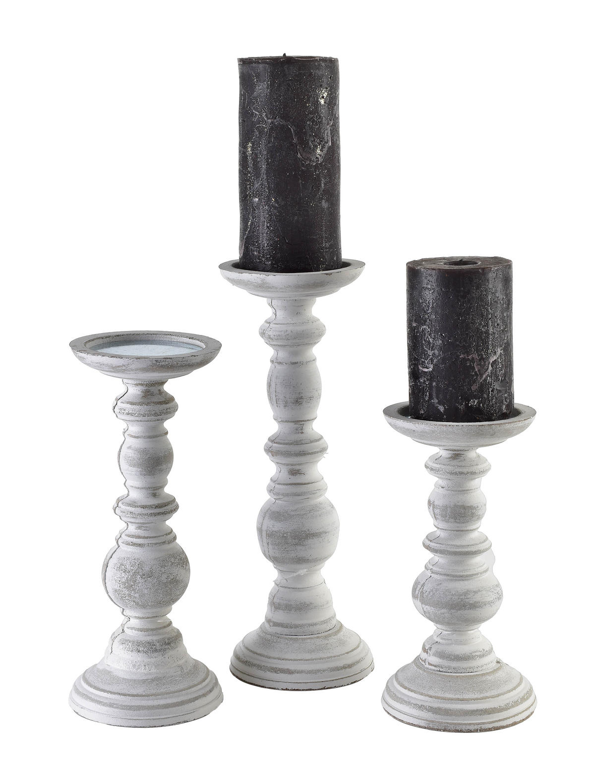 KERZENHALTER Daz Weiß 10/10/25 cm Holz - Weiß, Holz (10/25/10cm) - Mondex