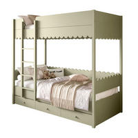 ETAGENBETT BABUSHKA – Etagenbett 90x200 cm, mit zwei Matratze, Olivgrün - Olivgrün, Holzwerkstoff - Lookway