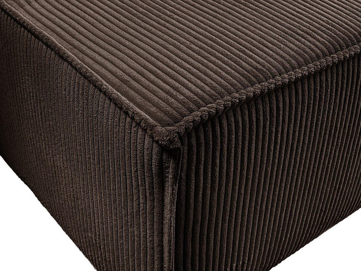 WOHNLANDSCHAFT Gepolstertes CARLO U Cord mit Schlaffunktion und Bettkasten, Poso 06 - Braun, Textil (315/83/143cm) - Lookway