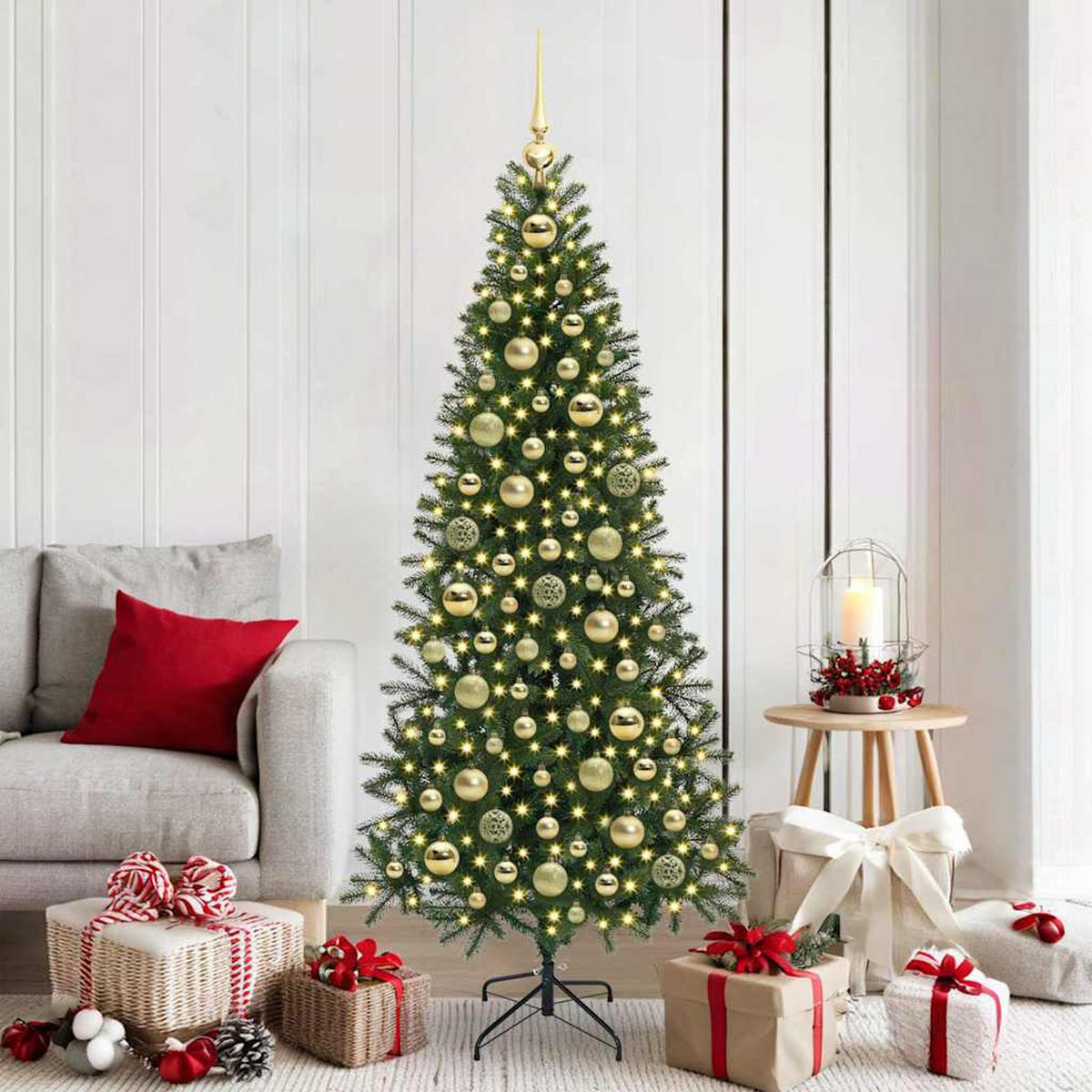 WEIHNACHTSKUGELSET 120 -teilig Gold Kunststoff - Goldfarben, Kunststoff (6/27/6cm) - vidaXL