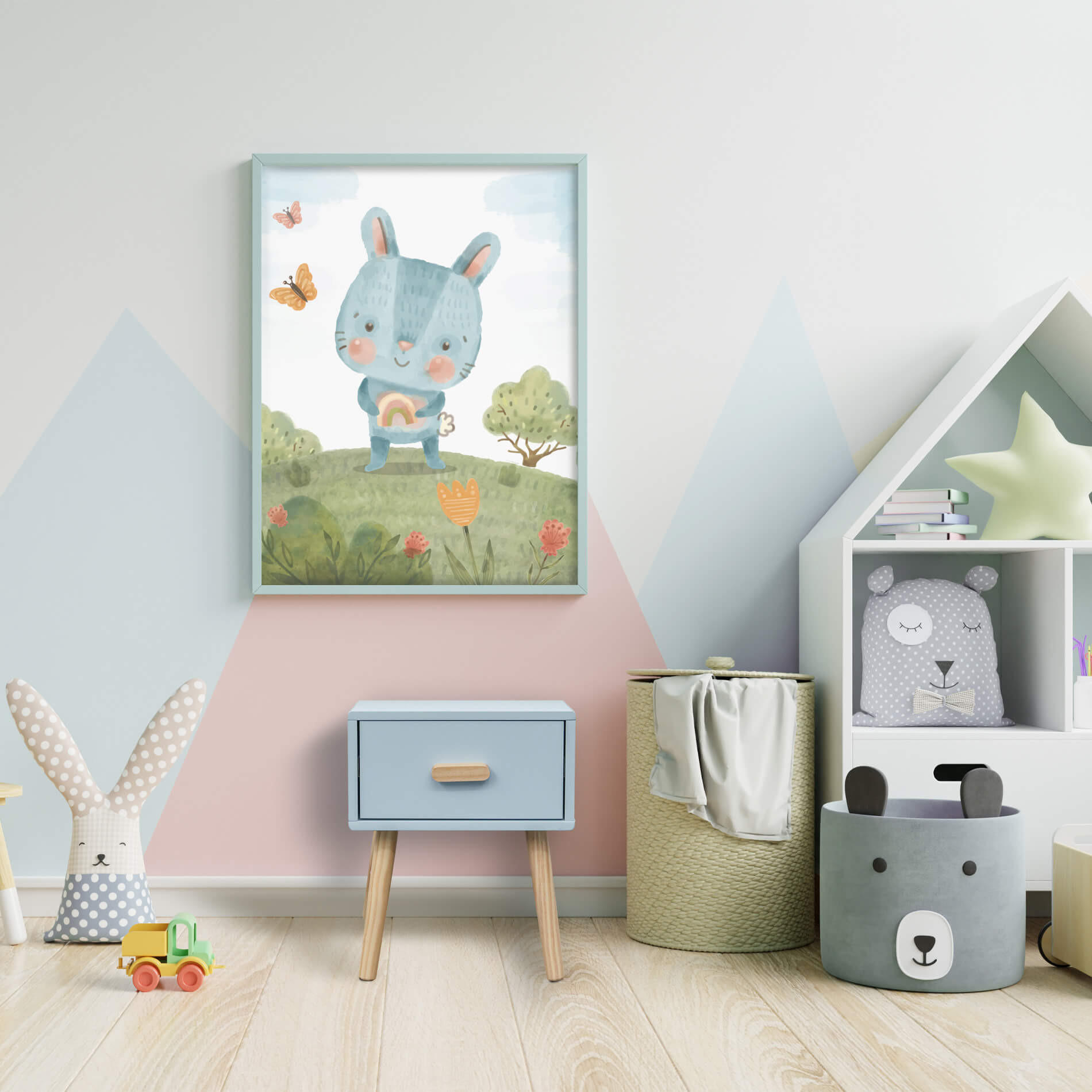 KINDERNACHTKÄSTCHEN Hellblau 35/35/44 cm - Hellblau, Holzwerkstoff (35/44/35cm)