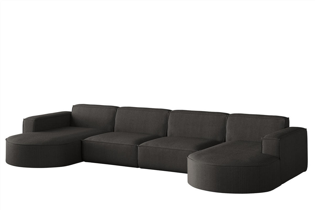 WOHNLANDSCHAFT Palma Xl Stoff Noel - Anthrazit, Holzwerkstoff/Textil (282/78/165cm) - Fun Möbel