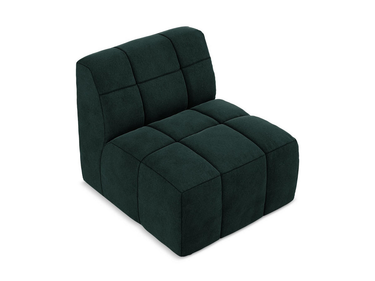 SOFAELEMENT Samt Stoff Grün - Salbeigrün/Schwarz, Holzwerkstoff/Kunststoff (75/77/90cm) - Makamii