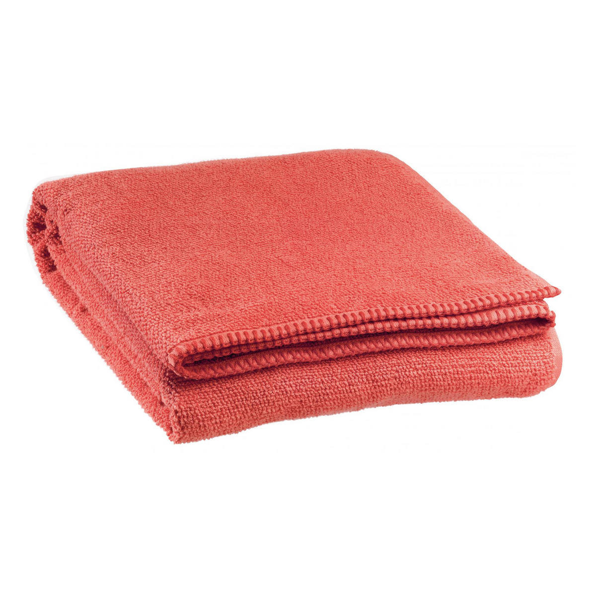 BADEHANDTUCH Bora korallenrot 90 x 150 cm - Koralle, Textil (90/150cm) - Vivaraise
