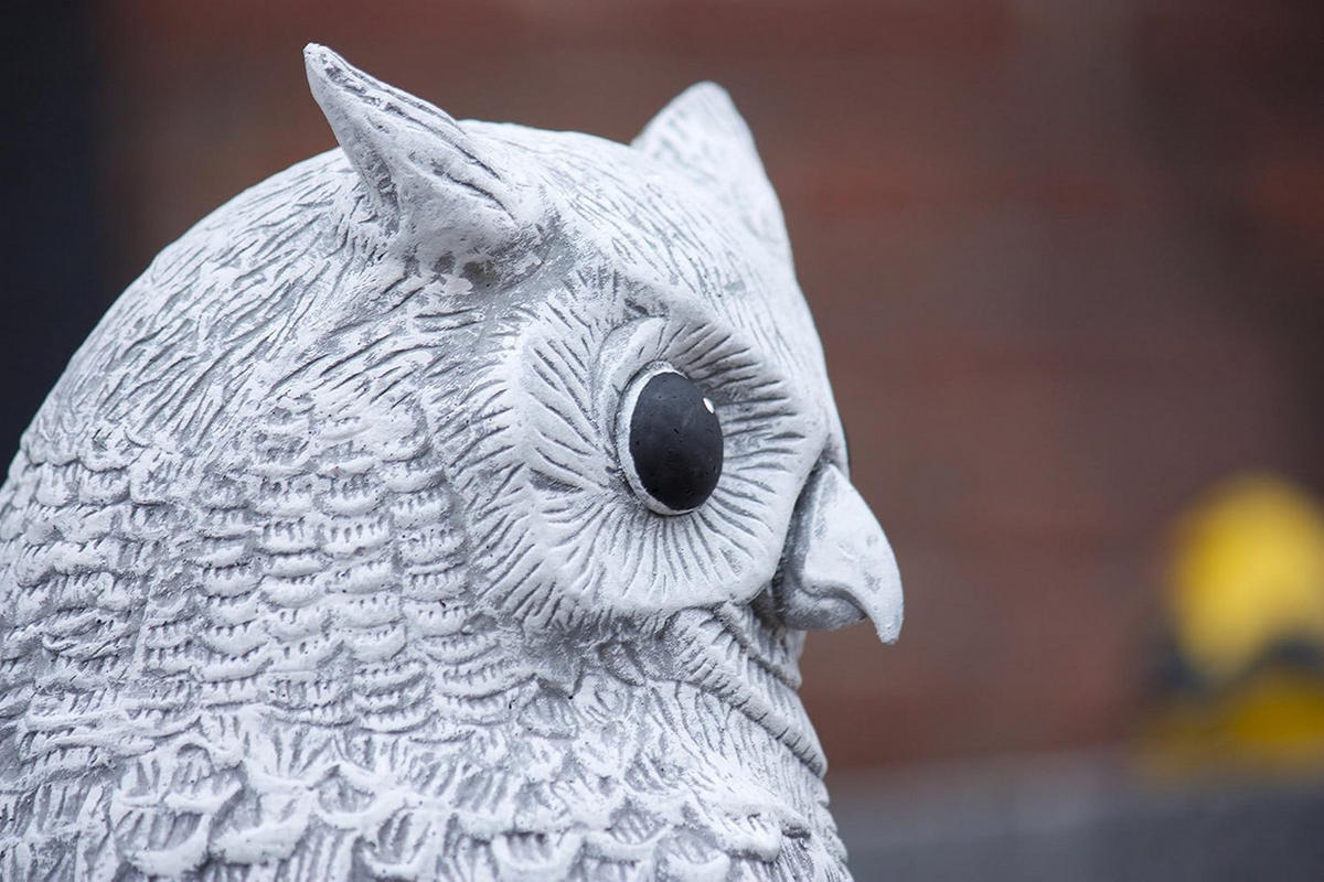 STEINFIGUR große Eule Uhu frostfest massiver Steinguss - Grau, Stein (24/44/22cm) - stoneandstyle