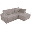 ECKSCHLAFSOFA CUBO L Hellbraun Cord - rechts - Hellbraun/Schwarz, Kunststoff/Textil (187/273cm) - MKS