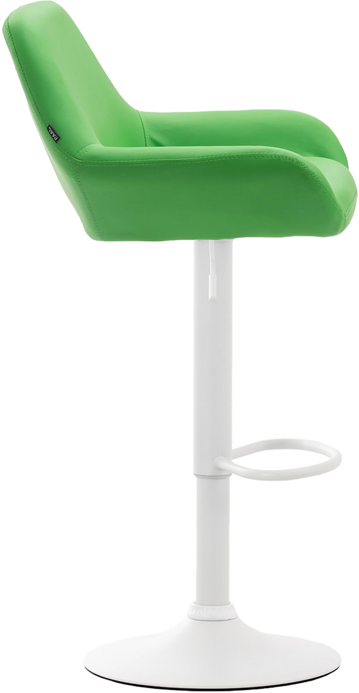 BARHOCKER DUBLIN Grün Kunstleder Weiß - Grün, Leder/Metall (51/89/52cm) - DELUKE