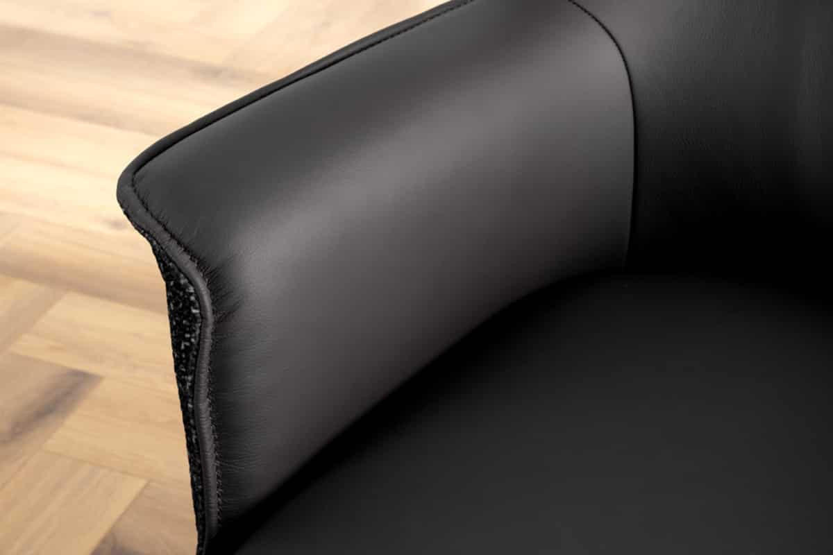 STUHL LE GRAND Strukturstoff Schwarz 90 cm - Schwarz, Leder/Textil (68/87/68cm) - riess-ambiente