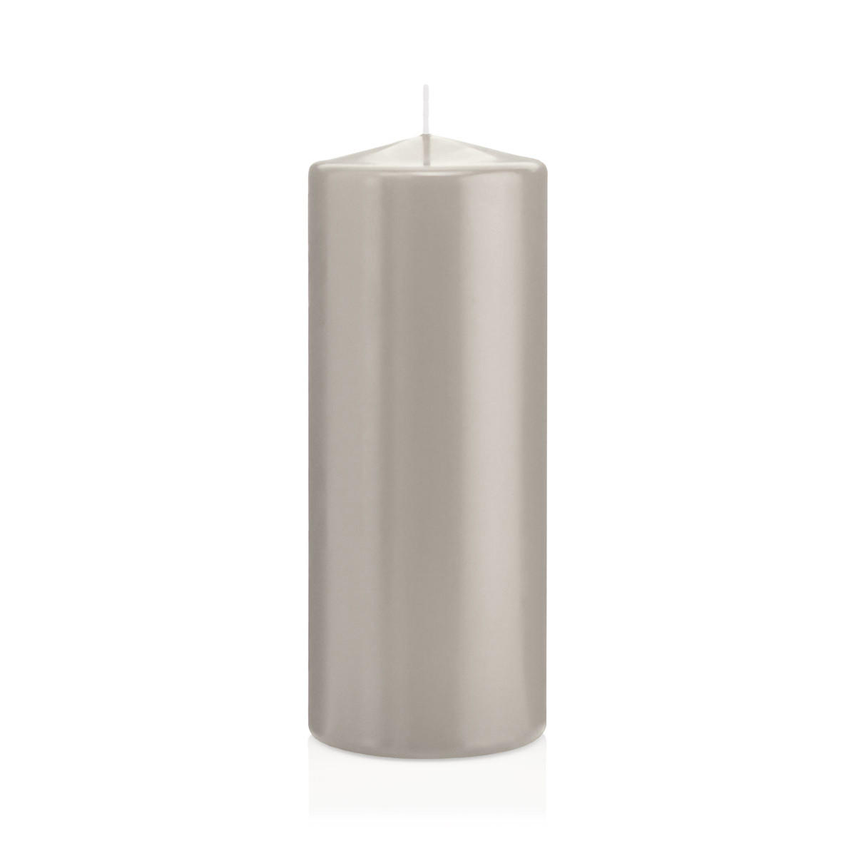 STUMPENKERZEN Zinn Grau Ø 78 x 200 mm, 8 Stück - Hellgrau, Paraffin (8/20cm) - Wiedemann Kerzen