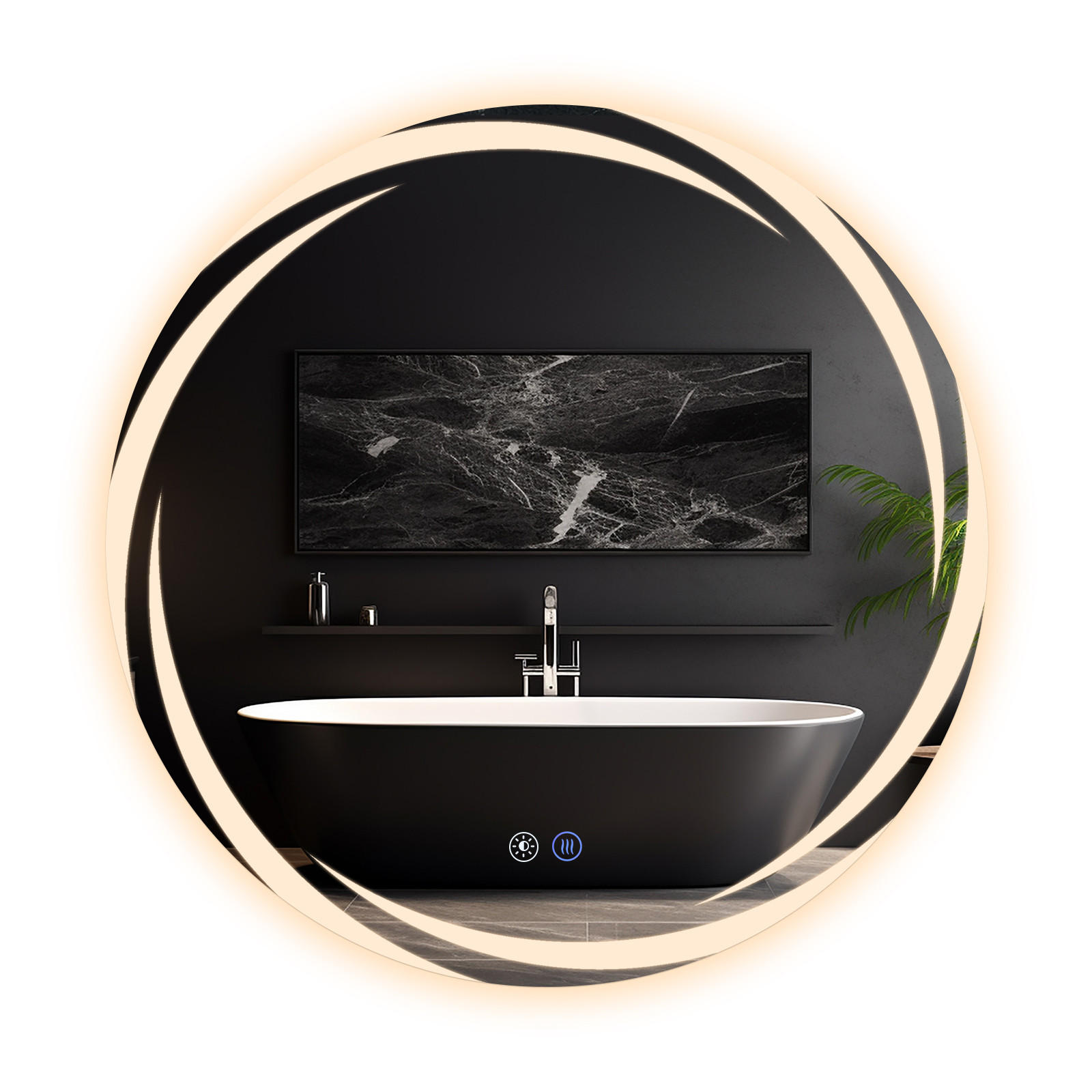 BADSPIEGEL Modern Jannikw 80/80/2.4 cm - Alufarben, Metall (80/80/2.4cm) - ZMH