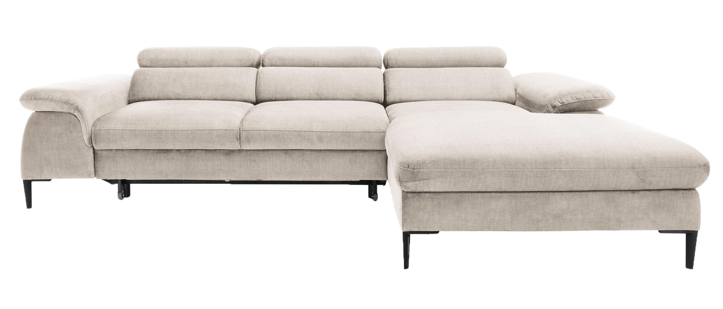 ECKSOFA L-Form 290 cm Amaro M mit Schlaffunktion, Rechts, Creme - Creme, Holz (182/288cm) - Emporius