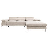 ECKSOFA L-Form 290 cm Amaro M mit Schlaffunktion, Rechts, Creme - Creme, Holz (182/288cm) - Emporius