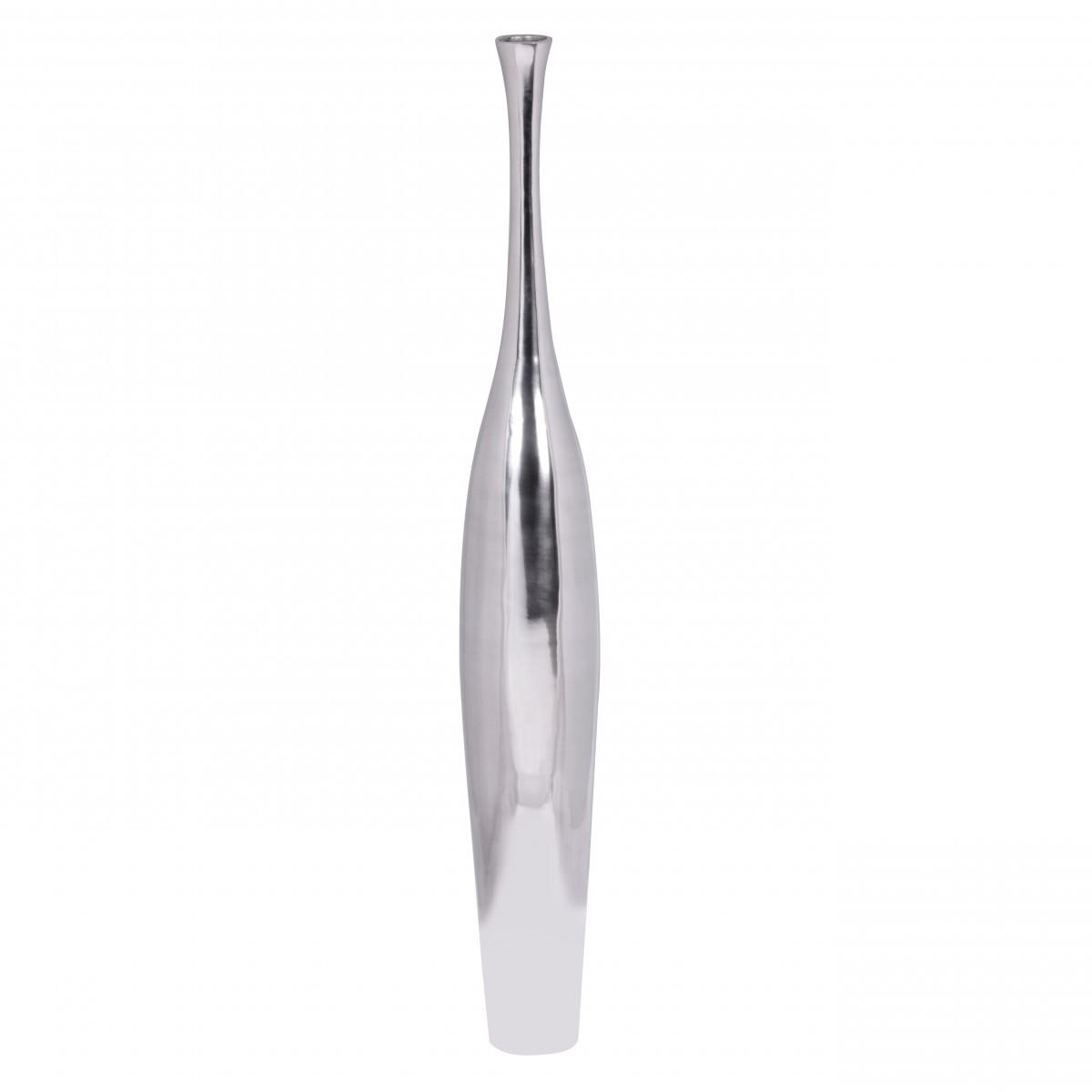 VASE Aluminium Modern Stil Modell BOTTLE S Silber mit einer Öffnung - Silberfarben, Metall (100cm) - KADIMA DESIGN
