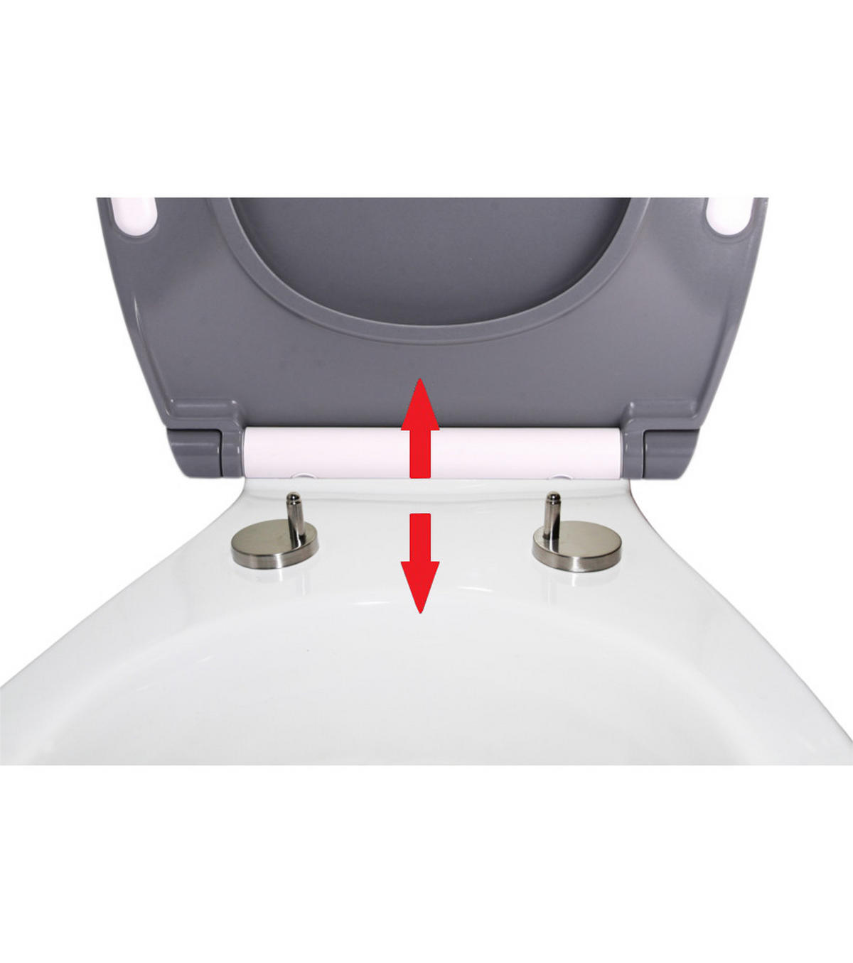 WC-SITZ mit Absenkautomatik Flat Grau - Grau, Holzwerkstoff (38/6/47cm) - Sanilo