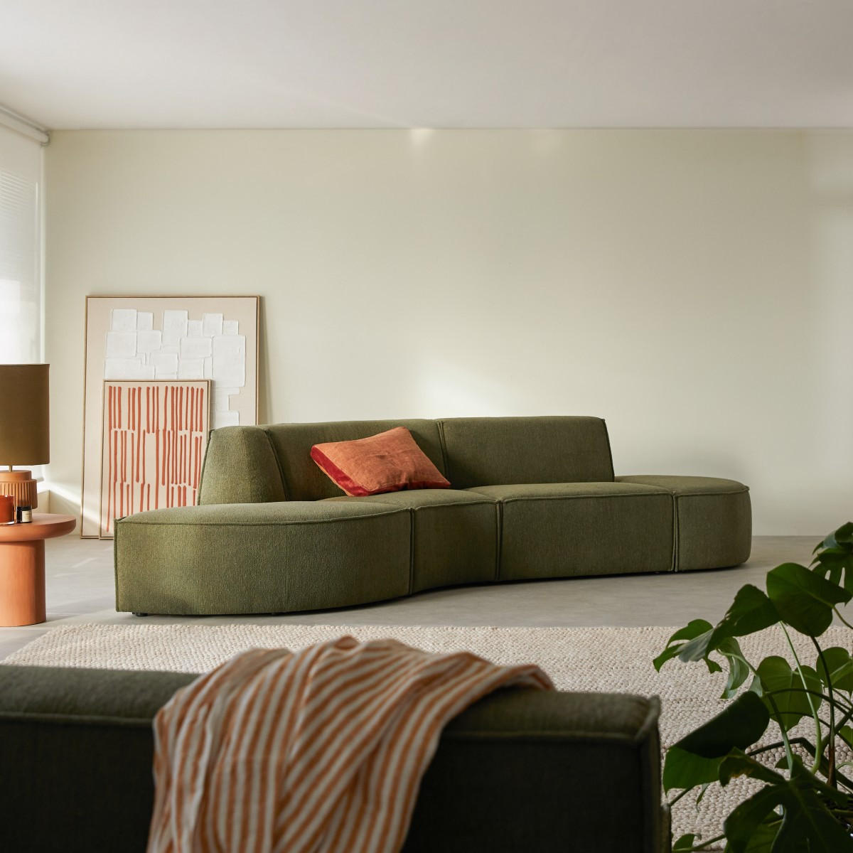 SOFA Dario Grün aus Stoff - Grün, Textil (365/75/115cm) - Tikamoon