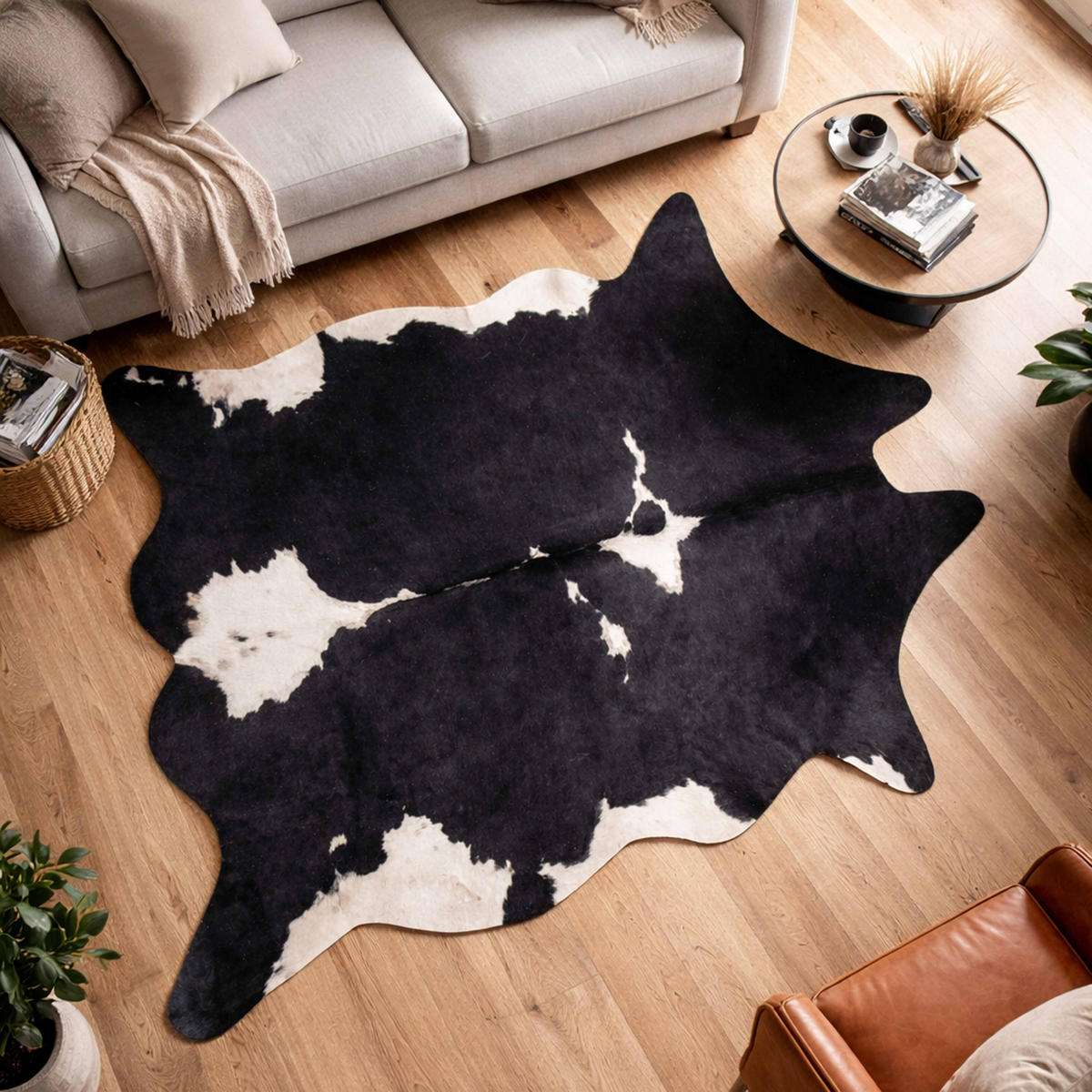 TEPPICH 155 x 190 cm, Schwarz - Schwarz, Textil (190/155cm) - Oviala