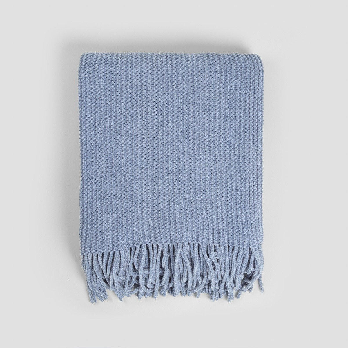 DECKE Chenille blau 130/170 cm - Blau, Textil (130/170cm) - Homla