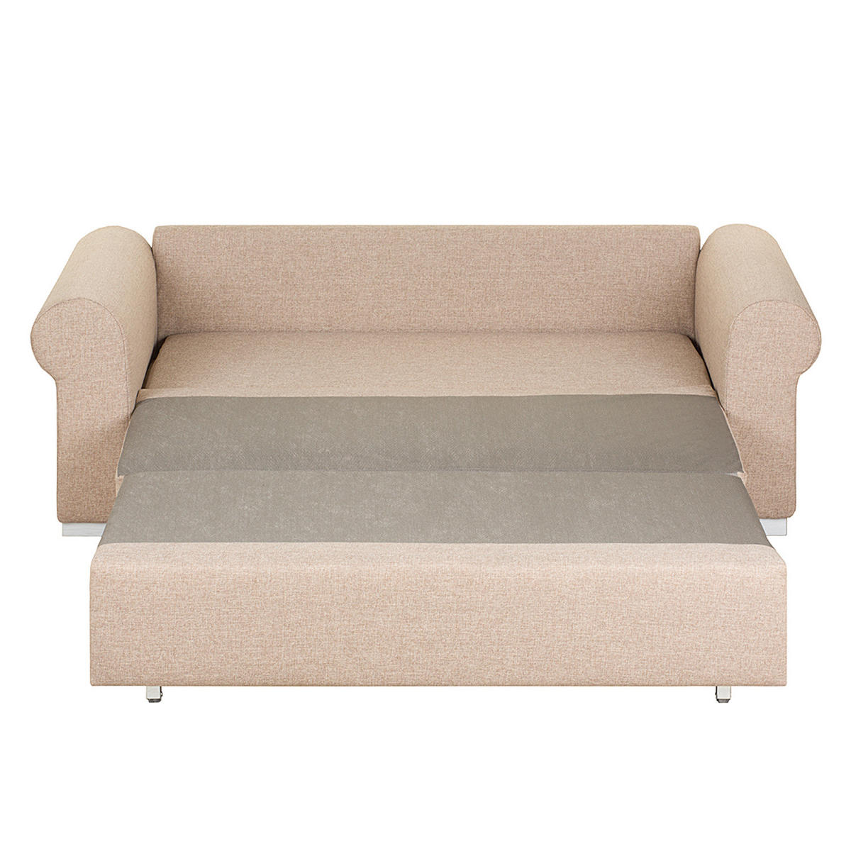 SCHLAFSOFA - Beige/Braun, Textil (204/90/90cm) - home24