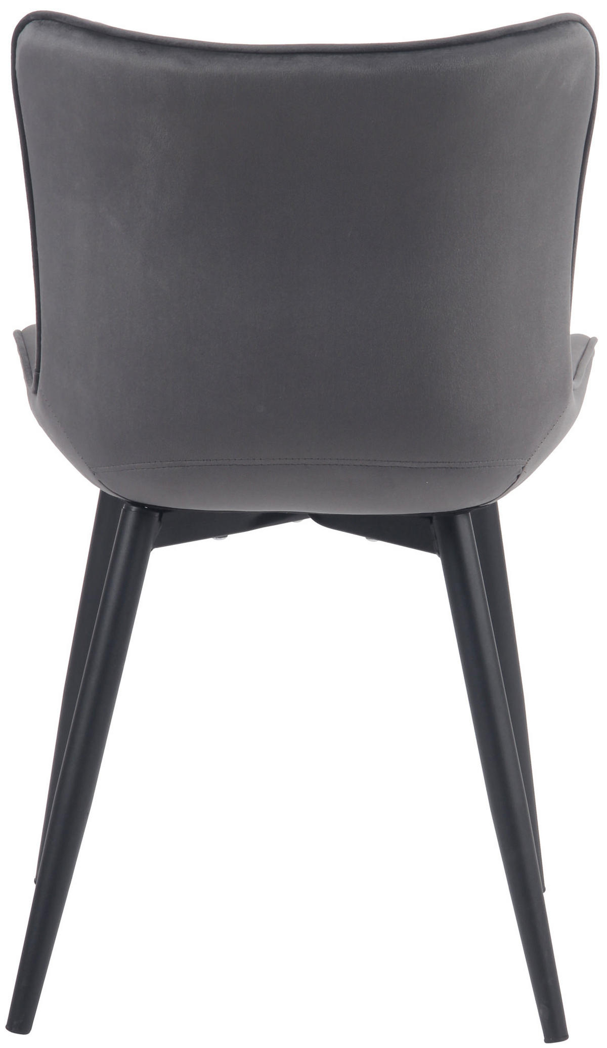 STUHL 2er Set Samt dunkelgrau - Dunkelgrau/Schwarz, Textil/Metall (50/80.5/62cm) - CLP
