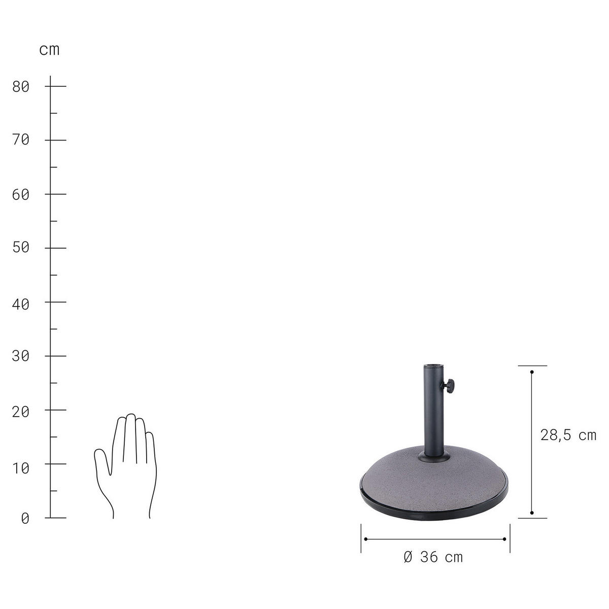 SONNENSCHIRM Siesta - Grau, Metall (180/180cm) - Butlers