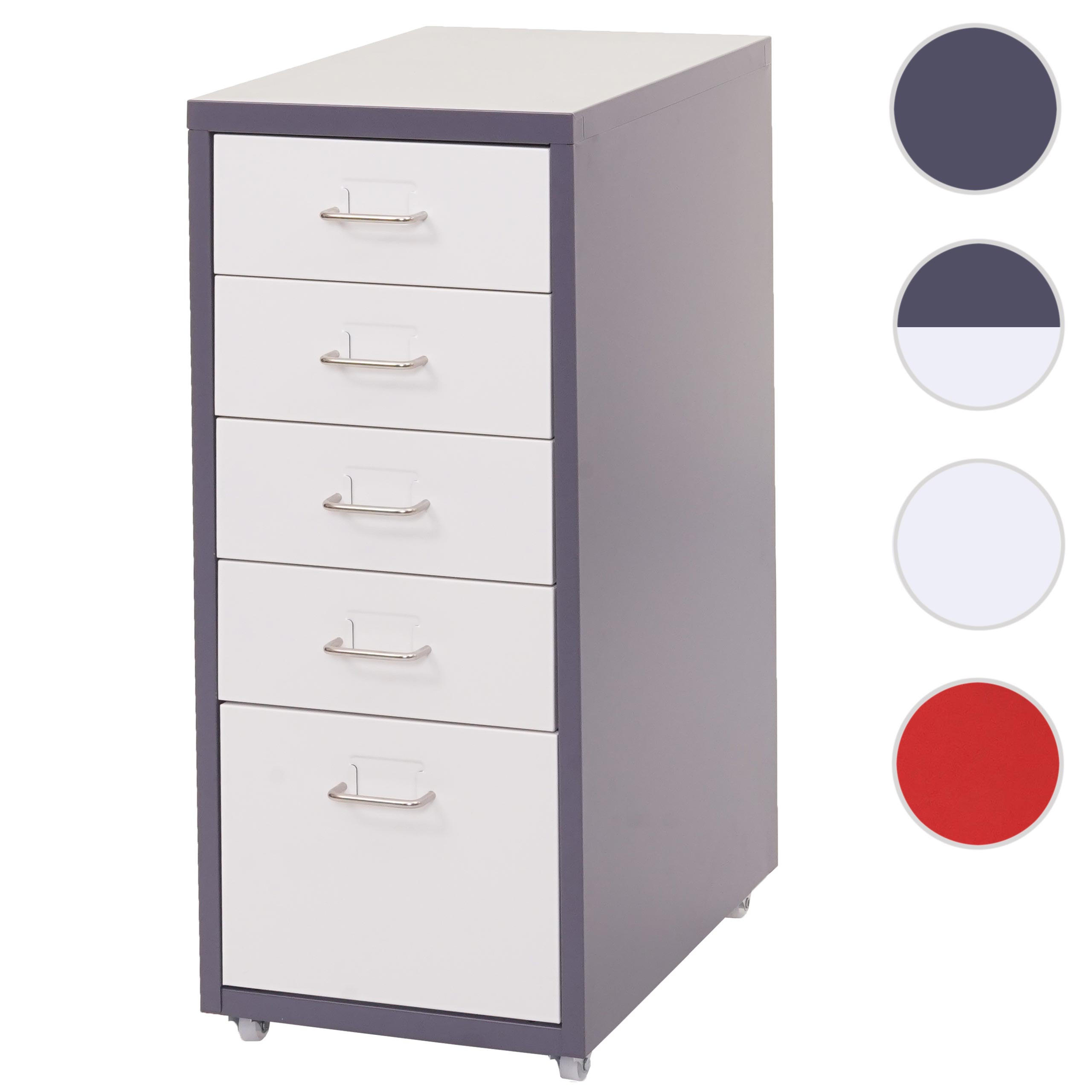 ROLLCONTAINER Anthrazit, Weiß - Anthrazit/Weiß, Metall (28/69/41cm) - MCW