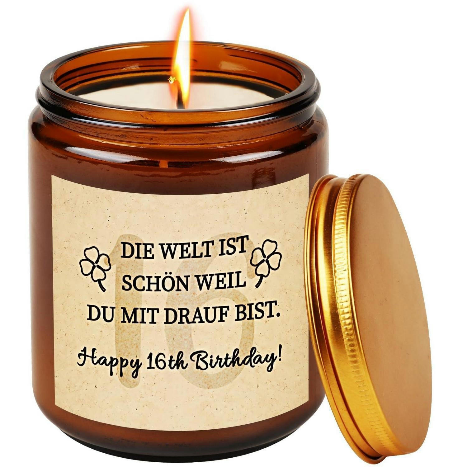 DUFTKERZE im Glas Lavendel 50 Stunden Brenndauer - Braun, Paraffin (6cm)