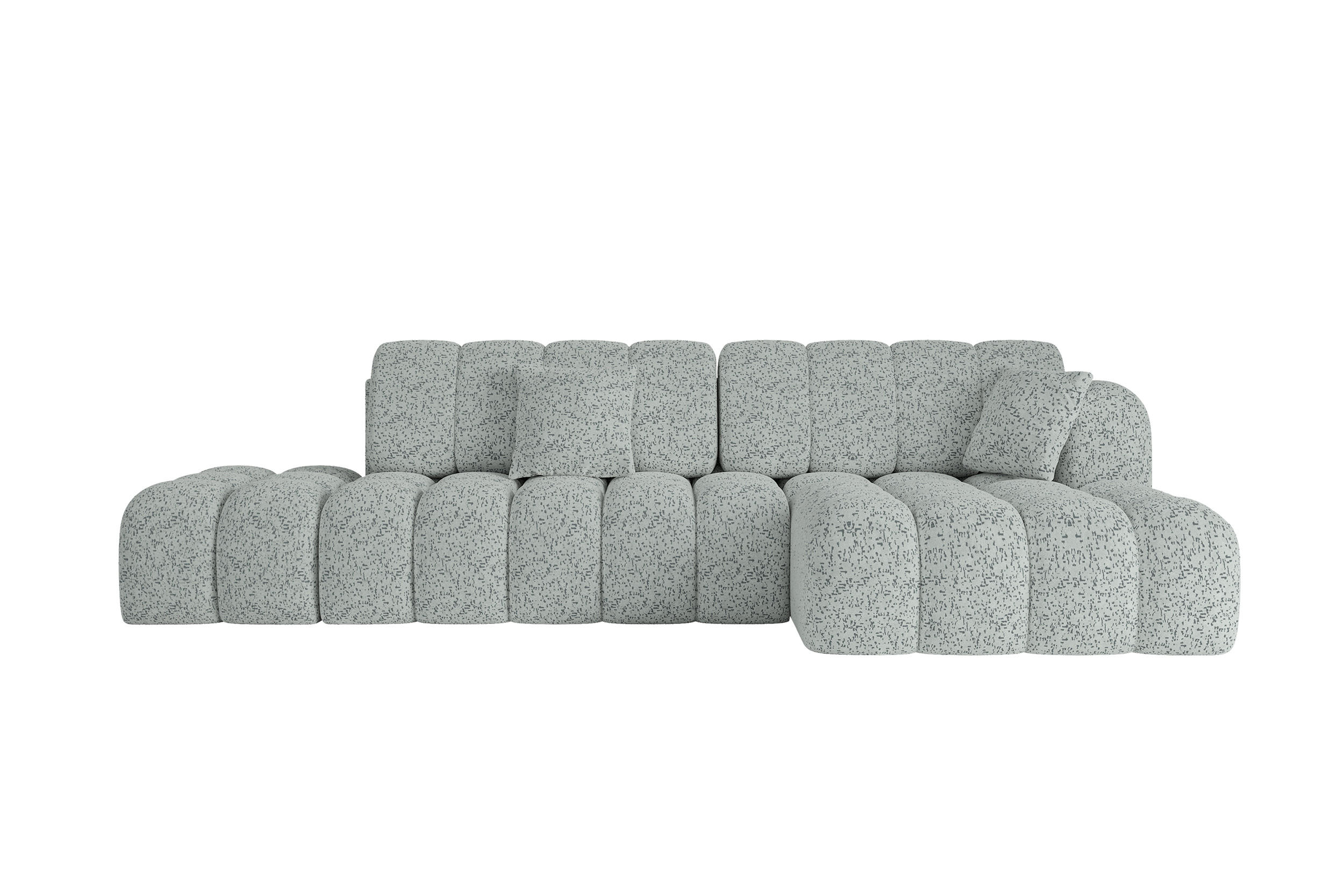 ECKSOFA mit Schlaffunktion Ottomane RECHTS OLEA-L2 321x164x75 Grün Tissu - Smaragdgrün/Schwarz, Holzwerkstoff/Kunststoff (164/321cm) - ALTDECOR